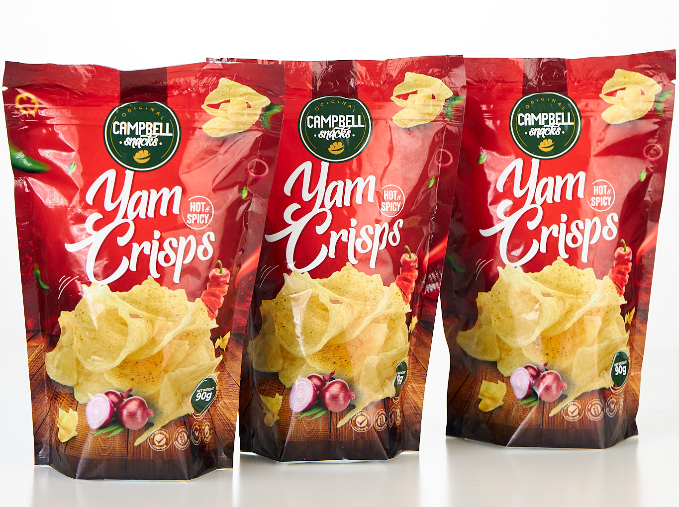 Yam Crisps (Hot & Spicy) 90g - Image 3